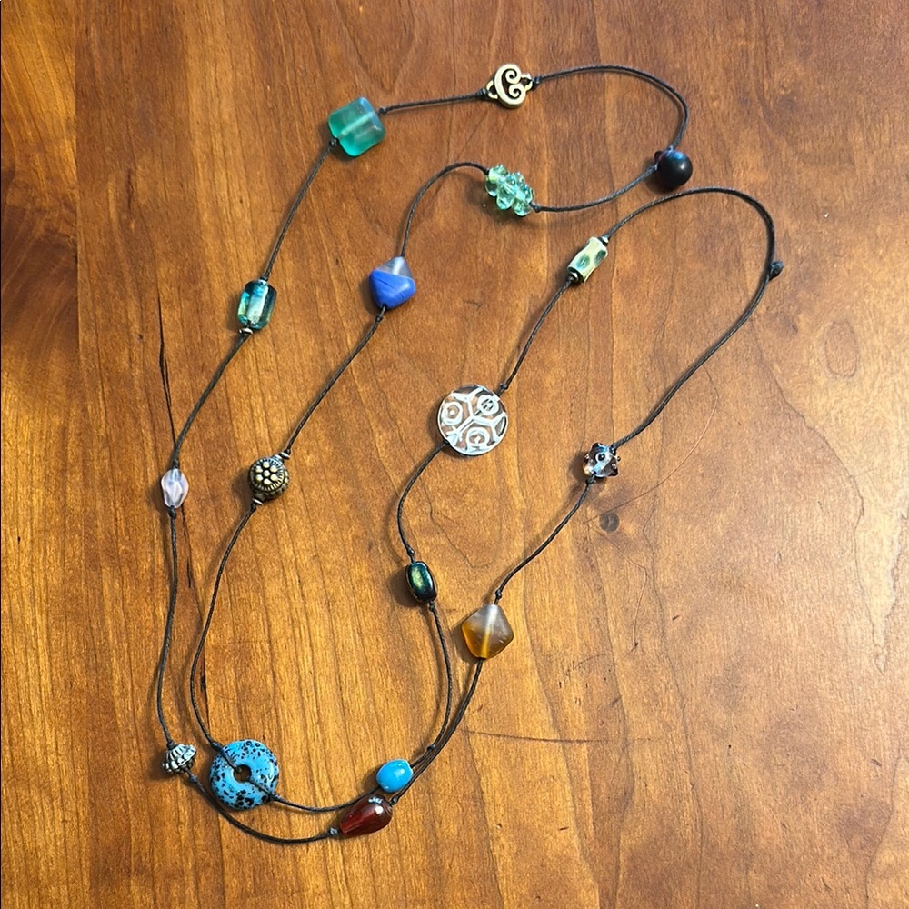 Multicolor Knotted Beaded Necklace